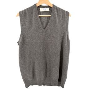 Vintage 80s Pringle of Scotland Grey Cashmere V-Neck Sweater Vest